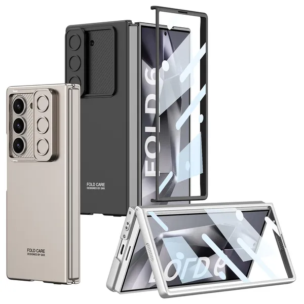 Black_Fold_Armor_Shield_Rugged_Phone_Case_Compatible_With_Samsung_Z_Fold_6_Matte_Finish_With_Sliding_Camera_Cover_Tough_Anti_Scratch_Protective_Cover