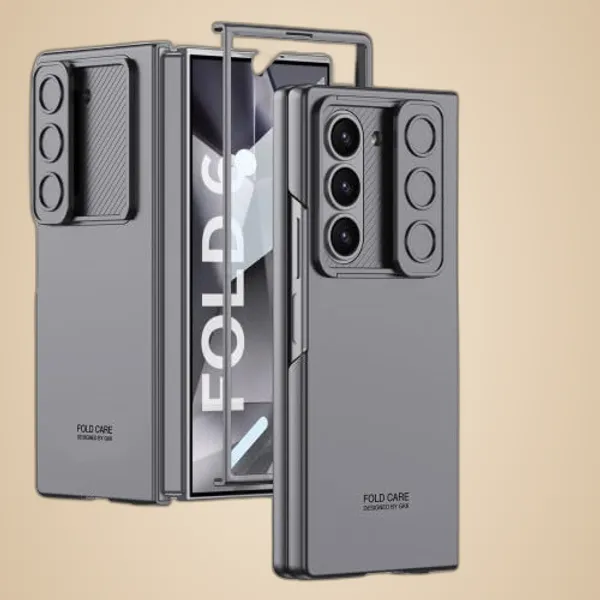 Gray_Fold_Armor_Shield_Matte_Rugged_Phone_Case_Samsung_Z_Fold_6_Compatible