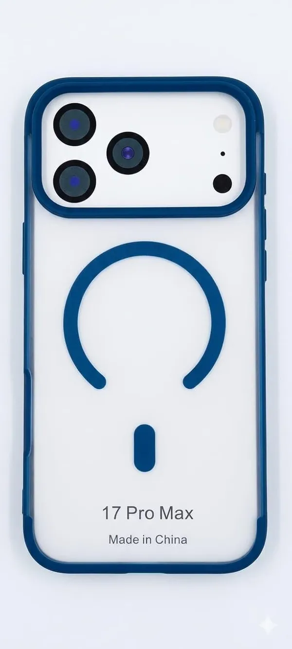 Clear_Case_Compatible_with_iPhone_17_Pro_Max,_Transparent_Back_with_Blue_Bumper,_Wireless_Charging_Compatible