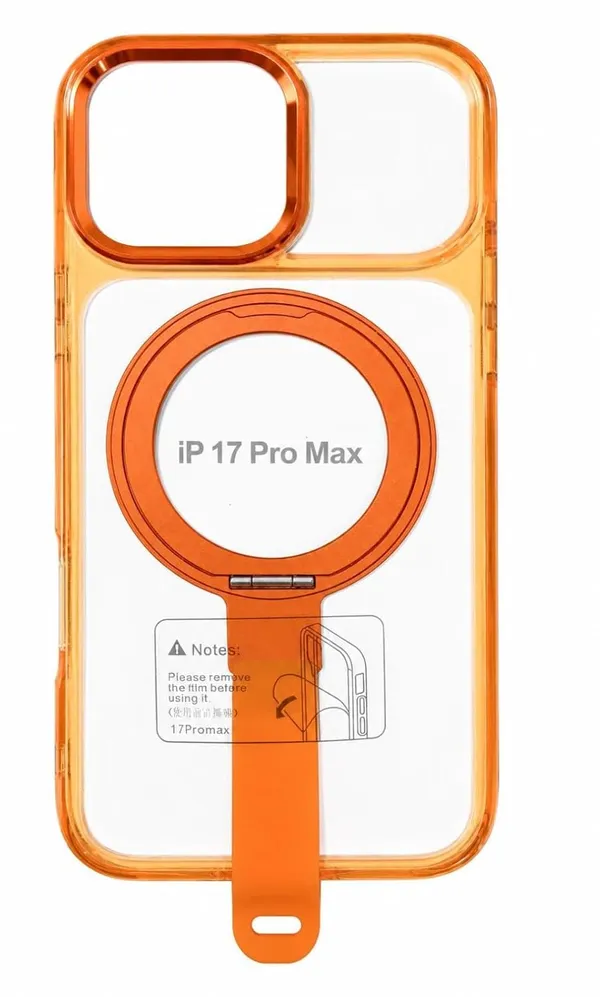 Clear_Case_Compatible_with_iPhone_17_Pro_Max,_Transparent_Cover_with_Orange_Magnetic_Ring_and_Built-in_Stand