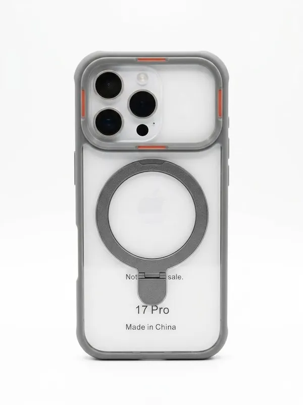 Clear_Case_Compatible_with_iPhone_17_Pro,_Transparent_Back_with_Grey_Border,Orange_Highlighter,_Magnetic_Ring,_Camera_Bracket_Protection