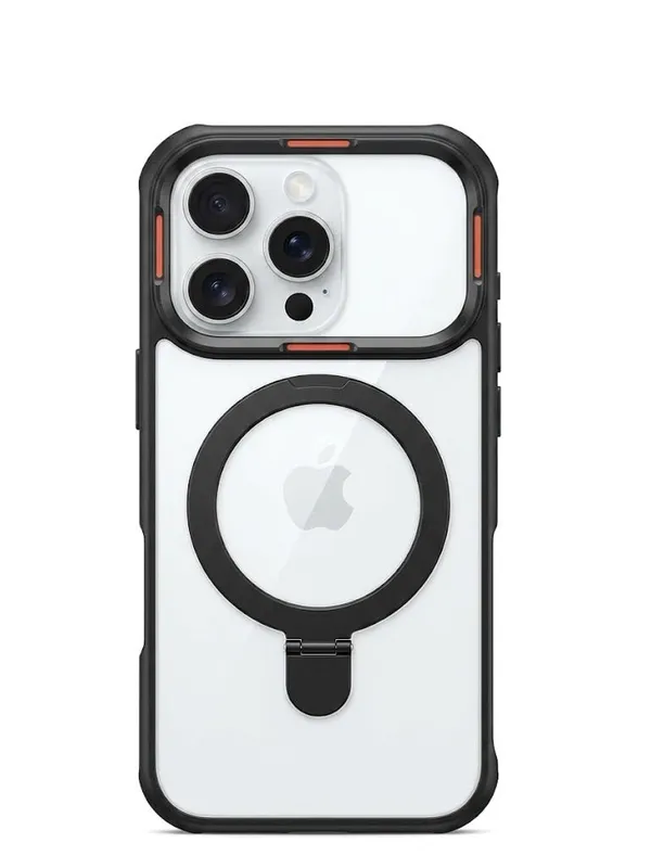 Clear_Case_Compatible_with_iPhone_17_Pro,_Transparent_Black_Border_with_Orange_Highlighter,_Magnetic_Ring,_Camera_Bracket_Protection