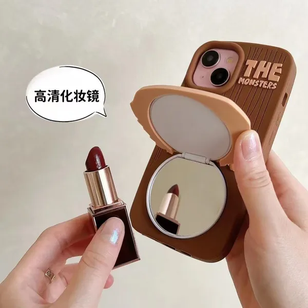 Clothemyphone_3D_Cartoon_Bunny_iPhone_Case_with_Stand_&_Mirror_|_Case_Compatible_with_iPhone_16_Pro_Brown