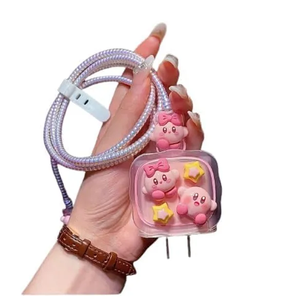Clothemyphone_Charger_Case_Cover_with_Full_Cable_Protector_3D_Cute_Pattern_Compatible_for_iPhone_Charger_Only_18W_&_20W_-_Pink