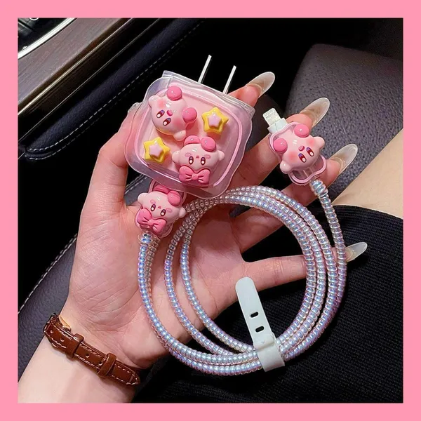 Clothemyphone_Charger_Case_Cover_with_Full_Cable_Protector_3D_Cute_Pattern_Compatible_for_iPhone_Charger_Only_18W_&_20W_-_Pink