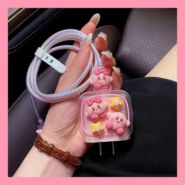Clothemyphone_Charger_Case_Cover_with_Full_Cable_Protector_3D_Cute_Pattern_Compatible_for_iPhone_Charger_Only_18W_&_20W_-_Pink