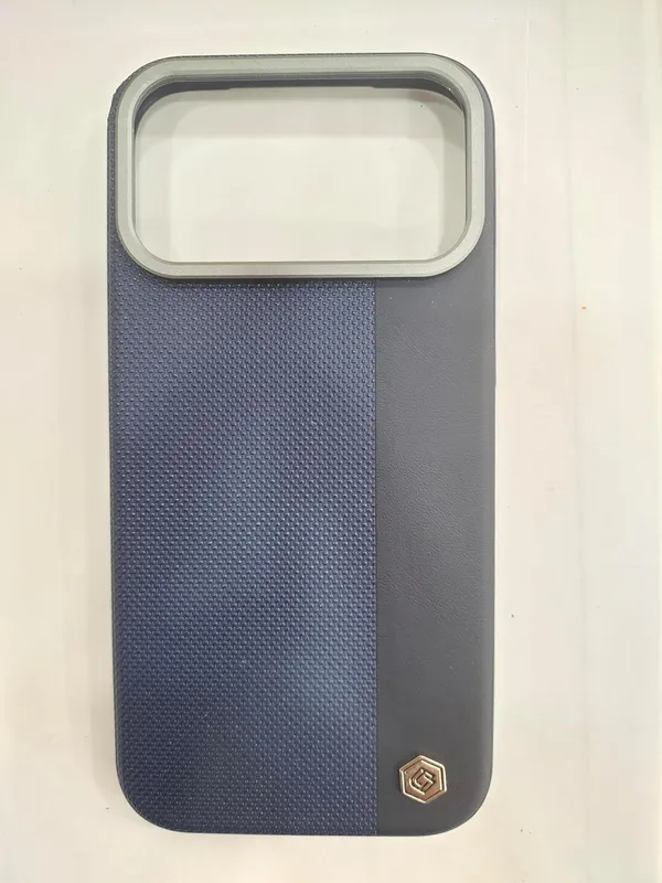 Dual-Tone_Phone_Case_Compatible_with_iPhone_17_Pro_Max,_Blue_and_Grey,_Textured_and_Leather_Finish