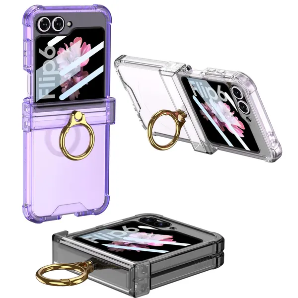 Transparent_Air_Ba_With_Glass_For_Flip_6_Transparent_Protective_Phone_Case_Slim_&_Durable_Design_Shockproof_&_Scratch_Resistant_Cover_Samsung_Galaxy_Flip_6_Compatible