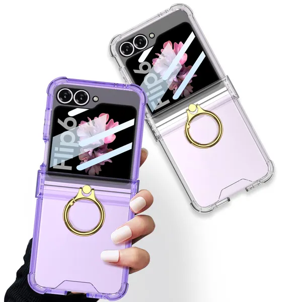 Transparent_Air_Ba_With_Glass_For_Flip_6_Transparent_Protective_Phone_Case_Slim_&_Durable_Design_Shockproof_&_Scratch_Resistant_Cover_Samsung_Galaxy_Flip_6_Compatible