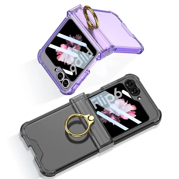 Transparent_Air_Ba_With_Glass_For_Flip_6_Transparent_Protective_Phone_Case_Slim_&_Durable_Design_Shockproof_&_Scratch_Resistant_Cover_Samsung_Galaxy_Flip_6_Compatible