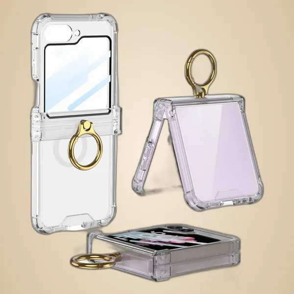 Transparent_Air_Ba_With_Glass_For_Flip_6_Transparent_Protective_Phone_Case_Slim_&_Durable_Design_Shockproof_&_Scratch_Resistant_Cover_Samsung_Galaxy_Flip_6_Compatible
