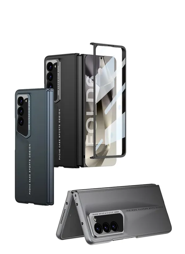 Black_Ultra_Thin_Blade_With_Glass_Case_Cover_Protective_Phone_Case_For_Samsung_Fold_6_Slim_Durable_Shockproof_Design_Scratch_Resistant_Body_Finish