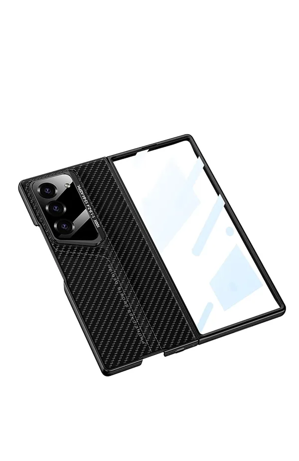 Black_Ultra_Thin_Blade_Pu_Leather_With_Glass_Case_Cover_Samsung_Fold_6_Compatible_Protective_Slim_Or_Durable_Design_Shockproof_And_Scratch_Resistant_Cover