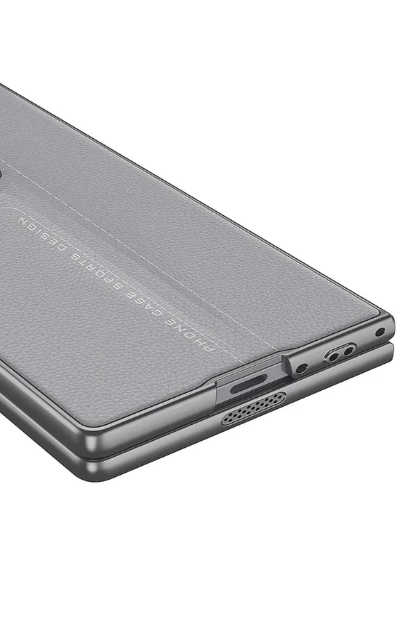 Titanium_Ultra_Thin_Blade_Pu_Leather_With_Glass_Case_Cover_Samsung_Fold_6_Compatible_Protective_Slim_Or_Durable_Design_Shockproof_And_Scratch_Resistant_Cover_Titanium