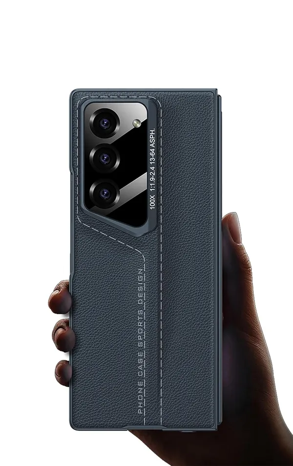 Titanium_Ultra_Thin_Blade_Pu_Leather_With_Glass_Case_Cover_Samsung_Fold_6_Compatible_Protective_Slim_Or_Durable_Design_Shockproof_And_Scratch_Resistant_Cover_Titanium