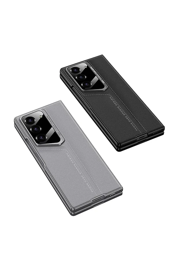Titanium_Ultra_Thin_Blade_Pu_Leather_With_Glass_Case_Cover_Samsung_Fold_6_Compatible_Protective_Slim_Or_Durable_Design_Shockproof_And_Scratch_Resistant_Cover_Titanium