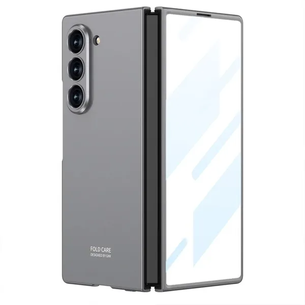 Gray_Back_Cover_For_Samsung_Z_Fold_6_Case_Slim_Matte_Finish_Hard_Back_Cover_Lightweight_Shock_Resistant_Precise_Cutouts_Hinge_Protection