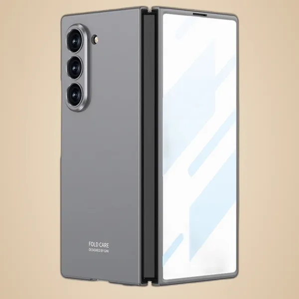 Gray_Back_Cover_For_Samsung_Z_Fold_6_Case_Slim_Matte_Finish_Hard_Back_Cover_Lightweight_Shock_Resistant_Precise_Cutouts_Hinge_Protection