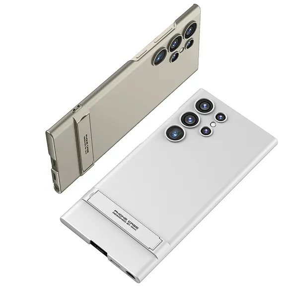 Titanium_Slim_Back_Case/Cover_With_Kick_Stand_For_Samsung_Galaxy_S24_Ultra_5G_Titanium_Polycarbonate_Protective_Phone_Case_Slim_&_Durable_Design_Shockproof_&_Scratch_Resistant_Cover