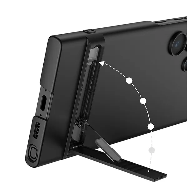 Titanium_Slim_Back_Case/Cover_With_Kick_Stand_For_Samsung_Galaxy_S24_Ultra_5G_Titanium_Polycarbonate_Protective_Phone_Case_Slim_&_Durable_Design_Shockproof_&_Scratch_Resistant_Cover