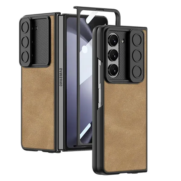 Brown_Matte_Slide_Glass_Slide_Case_For_Fold_5_Protective_Phone_Case_Slim_&_Durable_Design_Shockproof_&_Scratch_Resistant_Cover