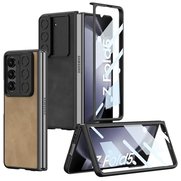 Brown_Matte_Slide_Glass_Slide_Case_For_Fold_5_Protective_Phone_Case_Slim_&_Durable_Design_Shockproof_&_Scratch_Resistant_Cover