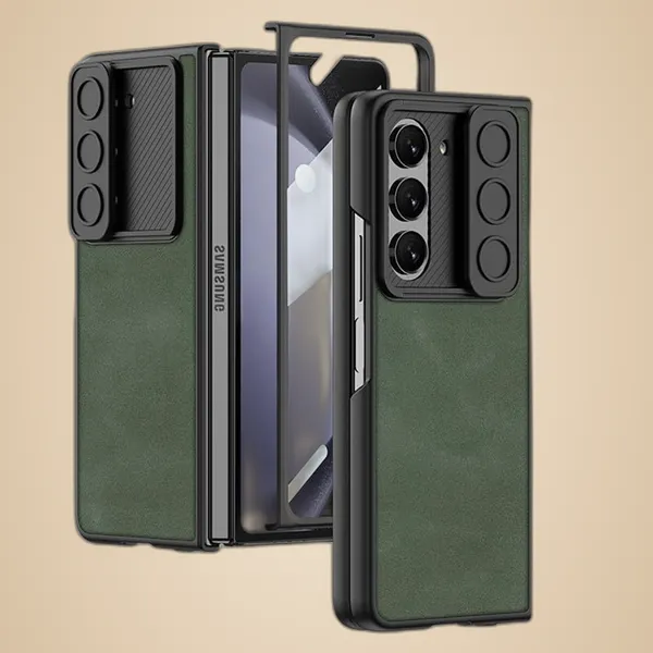 Gray_Green_Matte_Slide_Glass_Slide_Case_For_Samsung_Galaxy_Fold_5_Protective_Slim_Case_Shockproof_&_Scratch_Resistant_Design_Durable_&_Stylish_Case