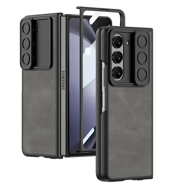 Gray_Matte_Slide_Glass_Slide_Case_For_Samsung_Galaxy_Fold_5_Protective_Slim_Case_Shockproof_&_Scratch_Resistant_Design_Durable_&_Elegant_Cover