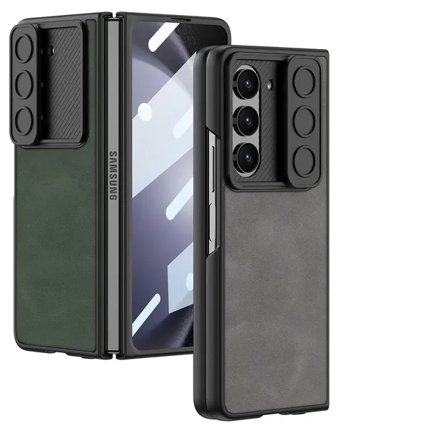 Gray_Matte_Slide_Glass_Slide_Case_For_Samsung_Galaxy_Fold_5_Protective_Slim_Case_Shockproof_&_Scratch_Resistant_Design_Durable_&_Elegant_Cover