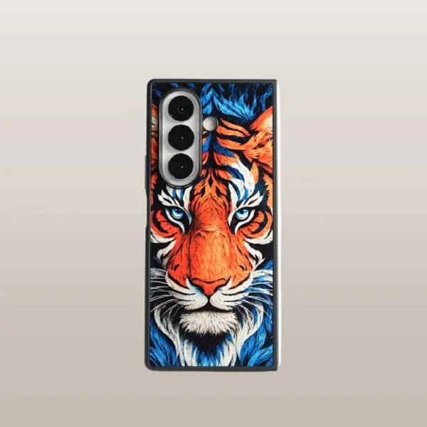 Galaxy_Z_Fold_Series_Tiger_Face_Chrome_Armor_Case