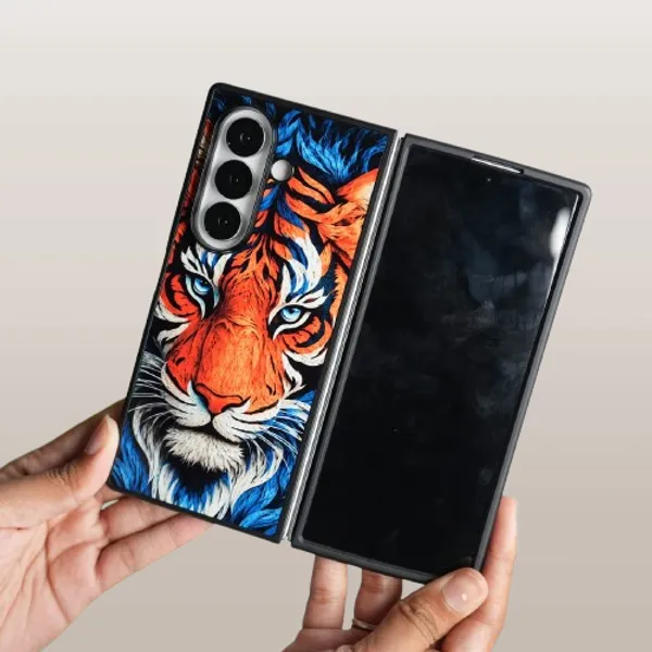 Galaxy_Z_Fold_Series_Tiger_Face_Chrome_Armor_Case
