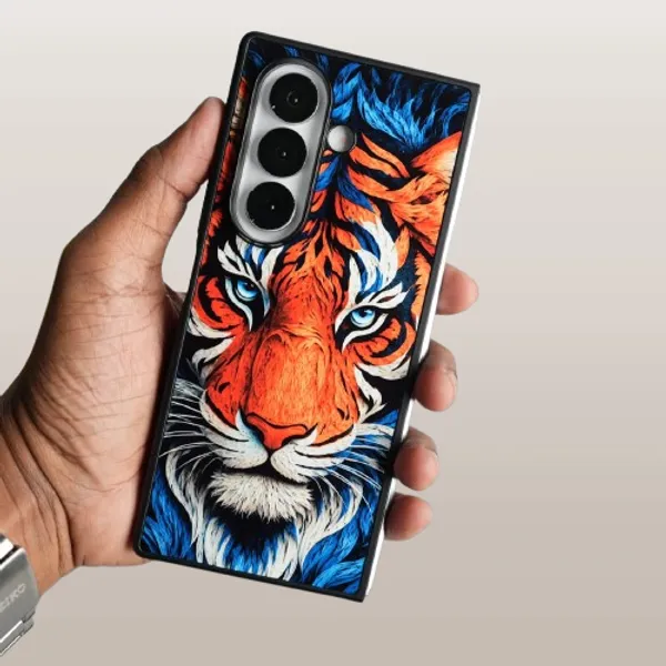 Galaxy_Z_Fold_Series_Tiger_Face_Chrome_Armor_Case