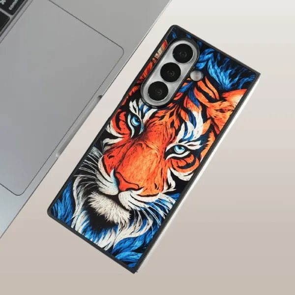 Galaxy_Z_Fold_Series_Tiger_Face_Chrome_Armor_Case