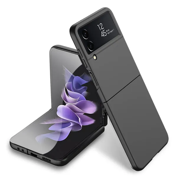 Black_Ultra_Thin_Pc_Hard_Back_Case_For_Samsung_Galaxy_Flip_4_Slim_Protective_Phone_Cover_Shockproof,_Durable_Design_,_Lightweight_&_Precise_Cutouts