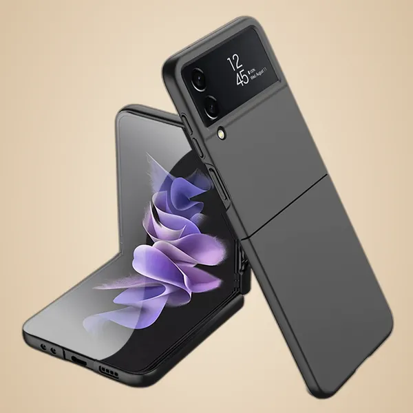 Black_Ultra_Thin_Pc_Hard_Back_Case_For_Samsung_Galaxy_Flip_4_Slim_Protective_Phone_Cover_Shockproof,_Durable_Design_,_Lightweight_&_Precise_Cutouts