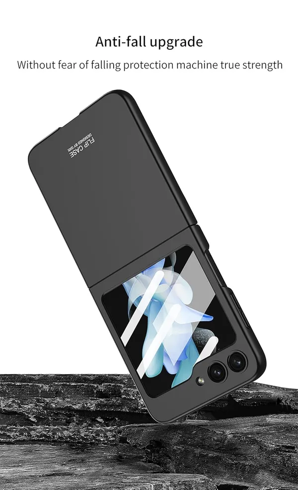 Black_Ultra_Thin_Back_Case_Cover_For_Samsung_Galaxy_Flip_6_Full_Body_Protection_Hard_Back_Cover_Shockproof_Design_Lightweight_&_Slim_Fit