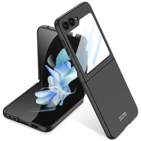 Black_Ultra_Thin_Back_Case_Cover_For_Samsung_Galaxy_Flip_6_Full_Body_Protection_Hard_Back_Cover_Shockproof_Design_Lightweight_&_Slim_Fit