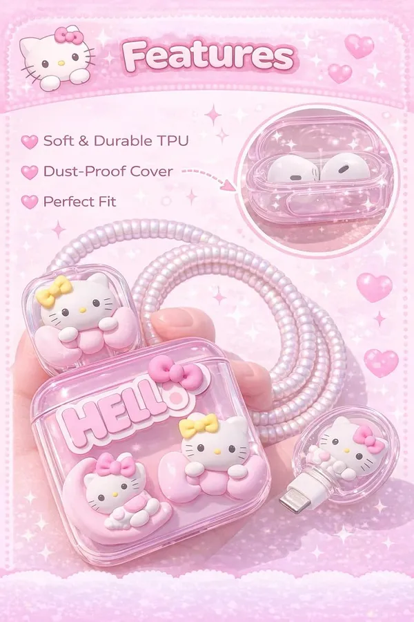 Clothemyphone_Charger_Case_Cover_with_Full_Cable_Protector_3D_Cute_Pattern_Compatible_for_iPhone_Charger_Only_18W_&_20W_(Pink_Bowl)