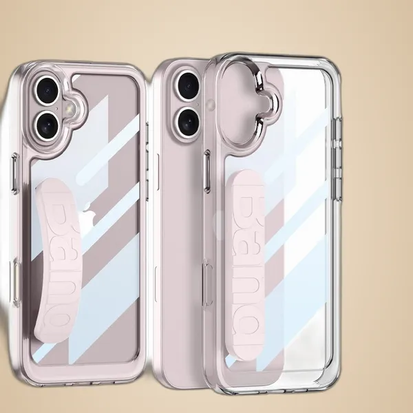 Pink_Transparent_With_Silicone_Wristband_Case_Cover
