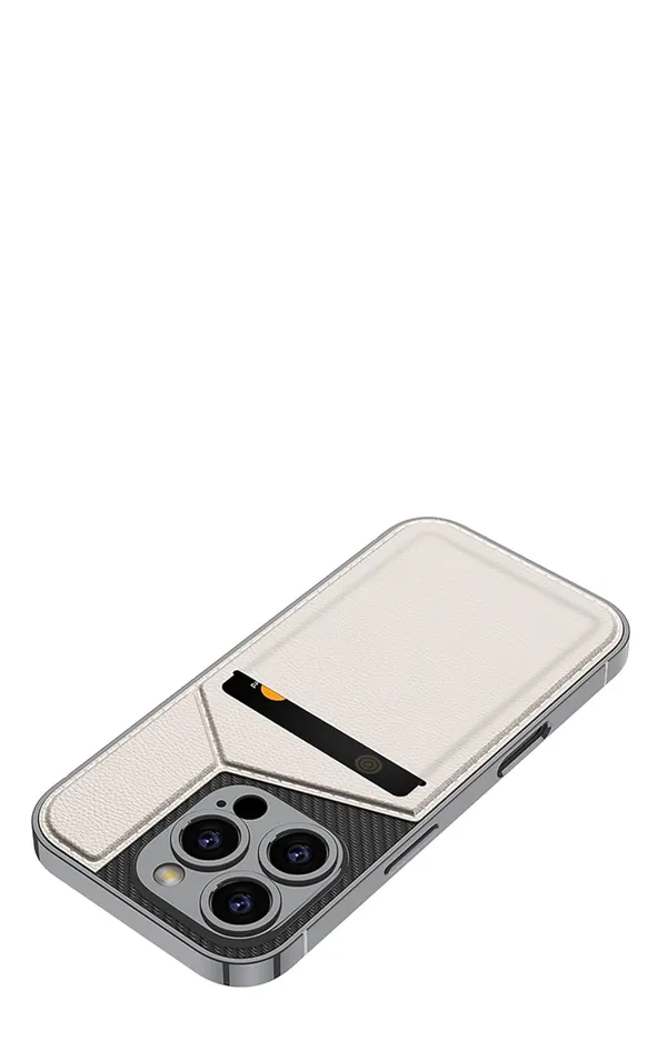Titanium_Leather_Card_Slot_Holder_Case/Cover_For_Iphone_Titanium/Polycarbonate_Protective_Phone_Case_Slim_&_Durable_Design_Shockproof_&_Scratch_Resistant_Cover