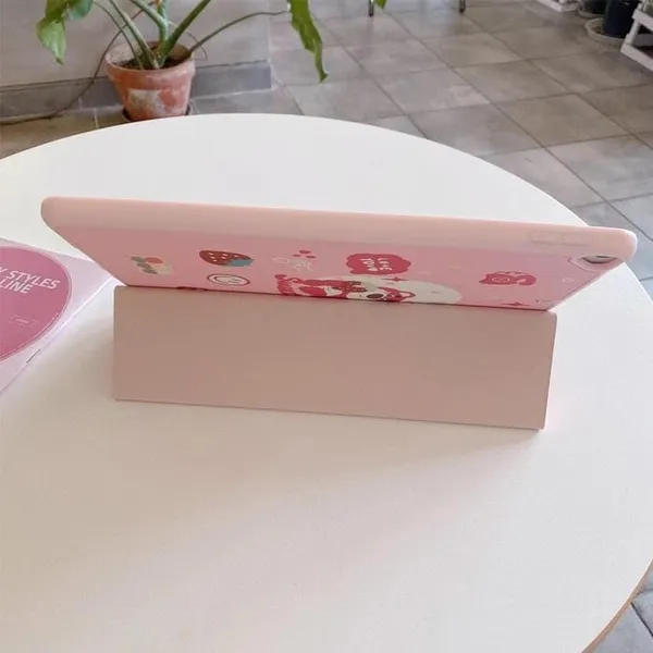 Clothemyphone_Protective_Case_Compatible_with_iPad_9.7_inch_(6th_Gen_2018/5th_Gen_2017),_Cute_Bear_Design_Flip_Cover_with_Auto_Sleep/Wake,_Dual_Angle_Stand_Support_-_Minni_Mouse
