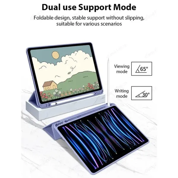 Clothemyphone_Protective_Case_Compatible_with_iPad_9.7_inch_(6th_Gen_2018/5th_Gen_2017),_Cute_Bear_Design_Flip_Cover_with_Auto_Sleep/Wake,_Dual_Angle_Stand_Support_-_Minni_Mouse
