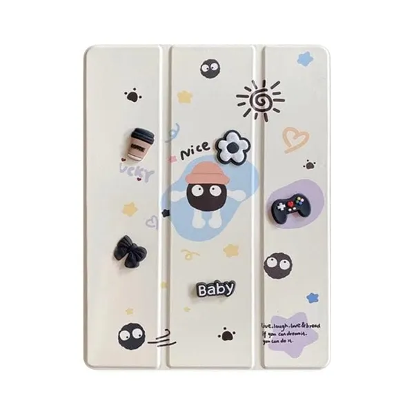 Clothemyphone_Protective_Case_Compatible_with_iPad_9.7_inch_(6th_Gen_2018/5th_Gen_2017),_Cute_Bear_Design_Flip_Cover_with_Auto_Sleep/Wake,_Dual_Angle_Stand_Support_-_Star_Baby