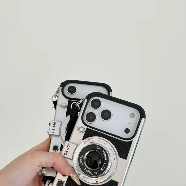 Clothemyphone_Retro_Camera_Phone_Case_Compatible_with_iPhone_-_Vintage_DS-100_Design_with_Integrated_Strap_Mount,_Corner_Protection,_Comfort_Carry_Strap_Black