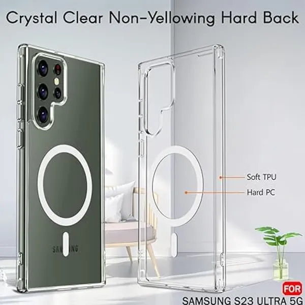 Clothemyphone_Case_Compatible_with_Samsung_Galaxy_S23_Ultra_|_Crystal_Clear_Shockproof_Back_Cover_|_Non-Yellowing_Slim_Protective_Mobile_Case_|_Wireless_Charging