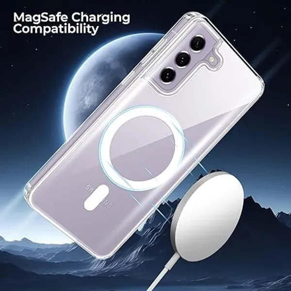 Clothemyphone_Transparent_Magnetic_Case_Compatible_for_Galaxy_S21_FE_|_Clear_Shockproof_Back_Cover_|_Wireless_Charging_Compatible_|_Non-Yellowing_Protective_Mobile_Case