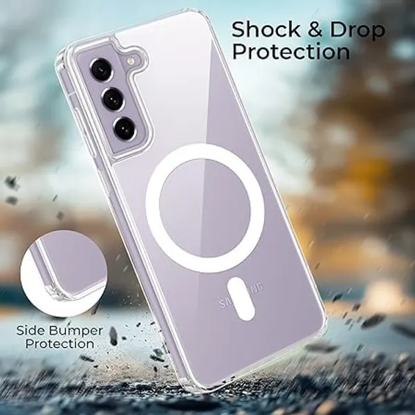 Clothemyphone_Transparent_Magnetic_Case_Compatible_for_Galaxy_S21_FE_|_Clear_Shockproof_Back_Cover_|_Wireless_Charging_Compatible_|_Non-Yellowing_Protective_Mobile_Case
