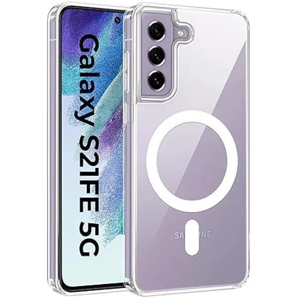 Clothemyphone_Transparent_Magnetic_Case_Compatible_for_Galaxy_S21_FE_|_Clear_Shockproof_Back_Cover_|_Wireless_Charging_Compatible_|_Non-Yellowing_Protective_Mobile_Case