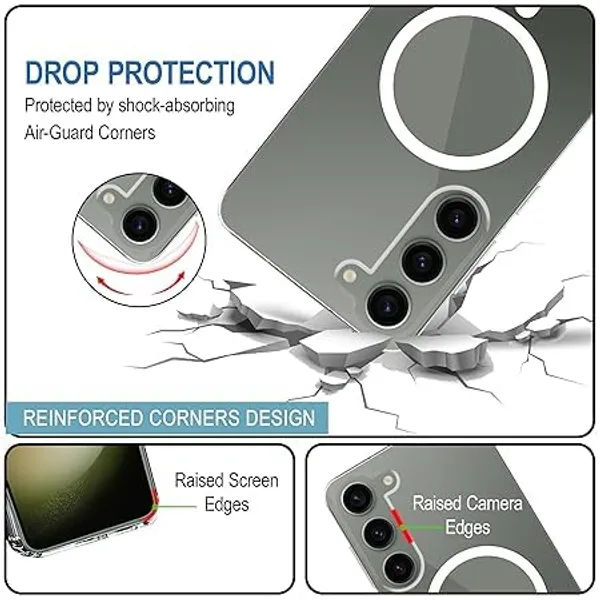 Clothemyphone_case_Compatible_with_Samsung_Galaxy_S23_|_Clear_Transparent_Back_Cover_|_Wireless_Charging_Compatible_|_Non-Yellowing_Protective_Mobile_Case