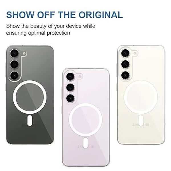 Clothemyphone_case_Compatible_with_Samsung_Galaxy_S23_|_Clear_Transparent_Back_Cover_|_Wireless_Charging_Compatible_|_Non-Yellowing_Protective_Mobile_Case